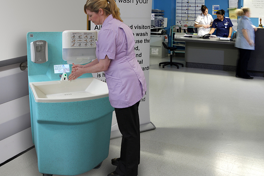 Trust-registered Teal supply portable sinks for Nightingale Surge Hubs