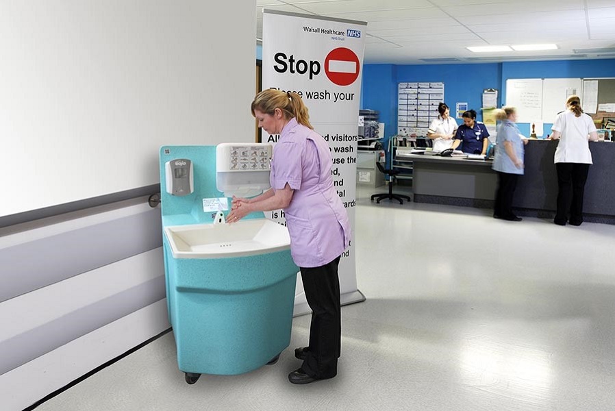 Portable sinks provide hygienic hand washing facilities