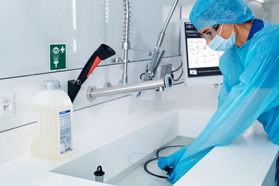 Novel detergent reduces endoscopy manual cleaning time and water usage  